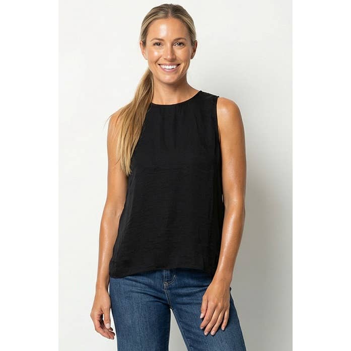 Bella Relaxed Sleeveless Keyhole Top