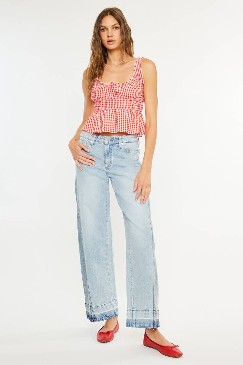Tisha Mid Rise Colour Block Jeans