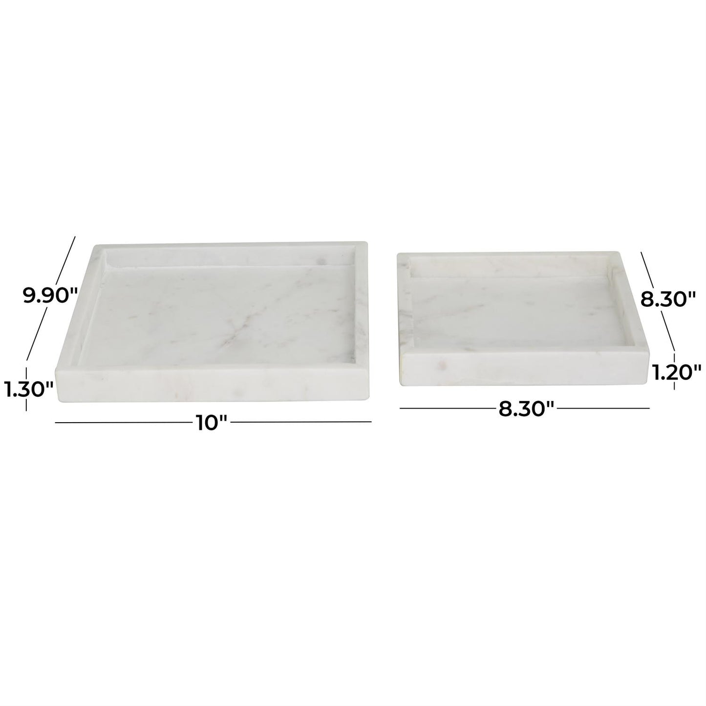 Square White Marble Tray