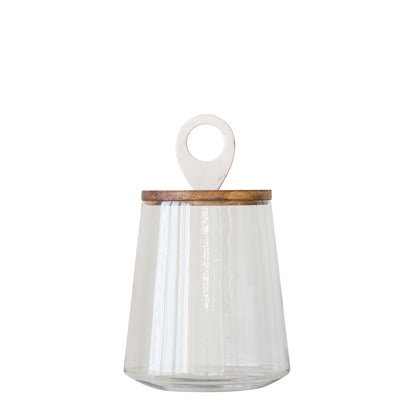 Nola Marble Accent Glass Canisters