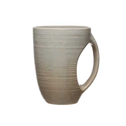 Taupe Hand Holder Stoneware Mugs
