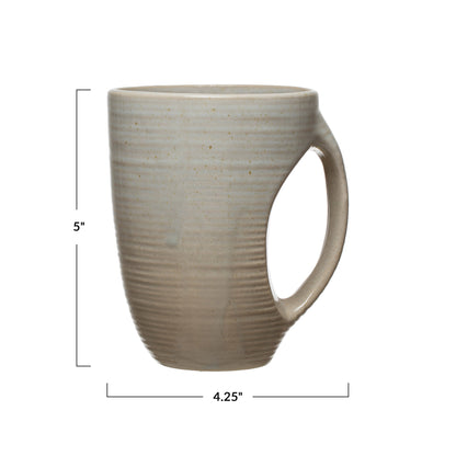 Taupe Hand Holder Stoneware Mugs