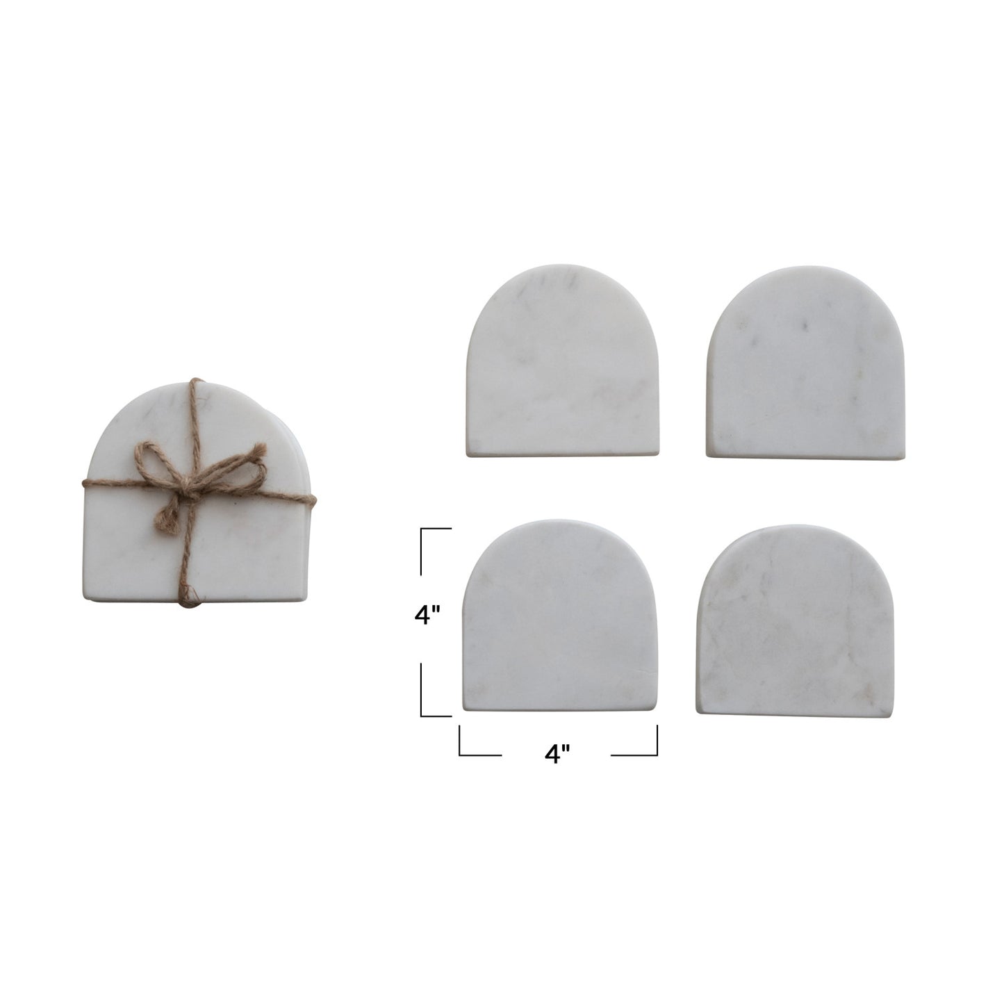 Arched Marble Coasters - Set of 4