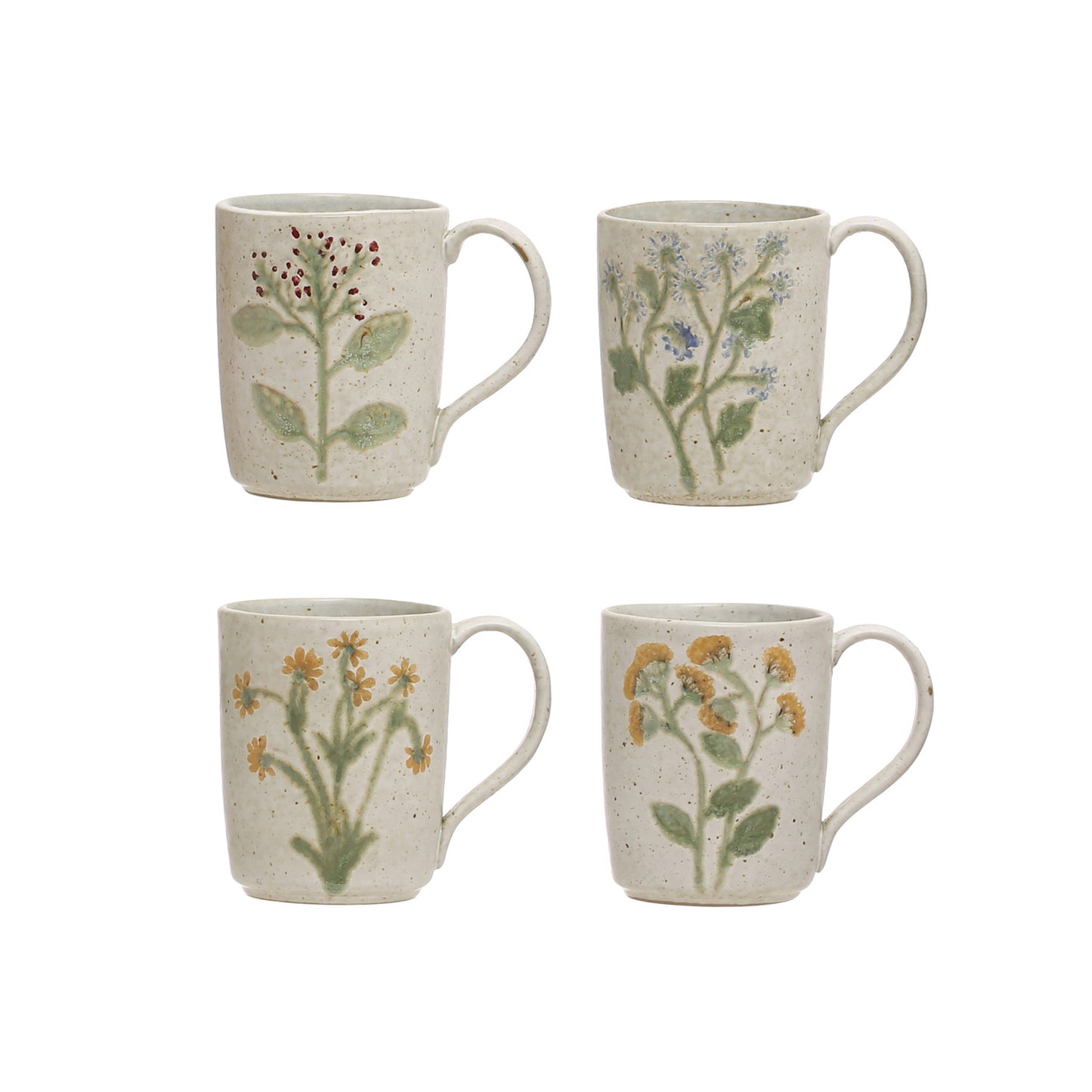 Bridgit Stoneware Floral Mugs