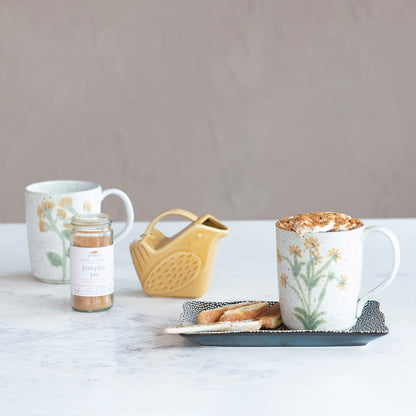 Bridgit Stoneware Floral Mugs