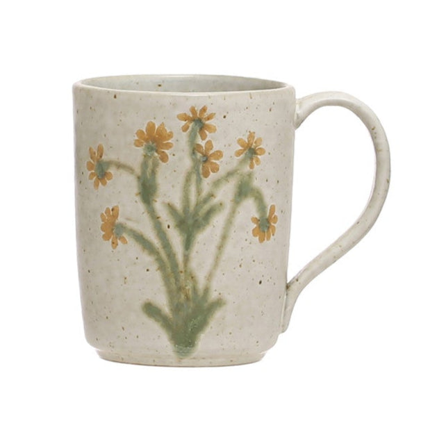 Bridgit Stoneware Floral Mugs