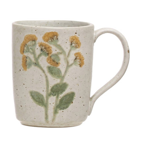 Bridgit Stoneware Floral Mugs