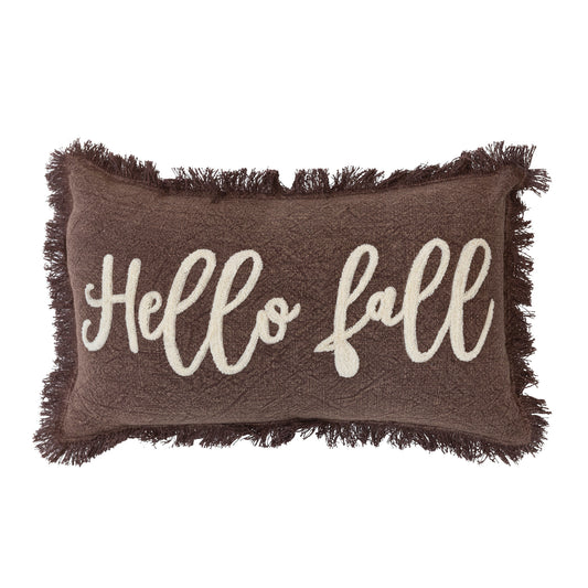 Hello Fall Stonewahed Throw Pillow