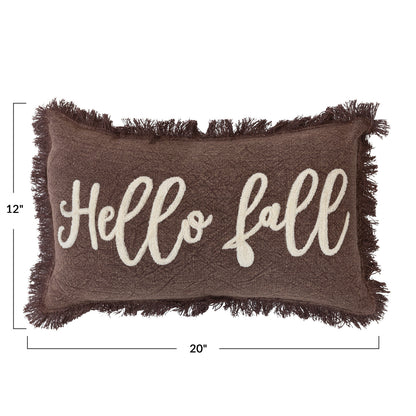 Hello Fall Stonewahed Throw Pillow