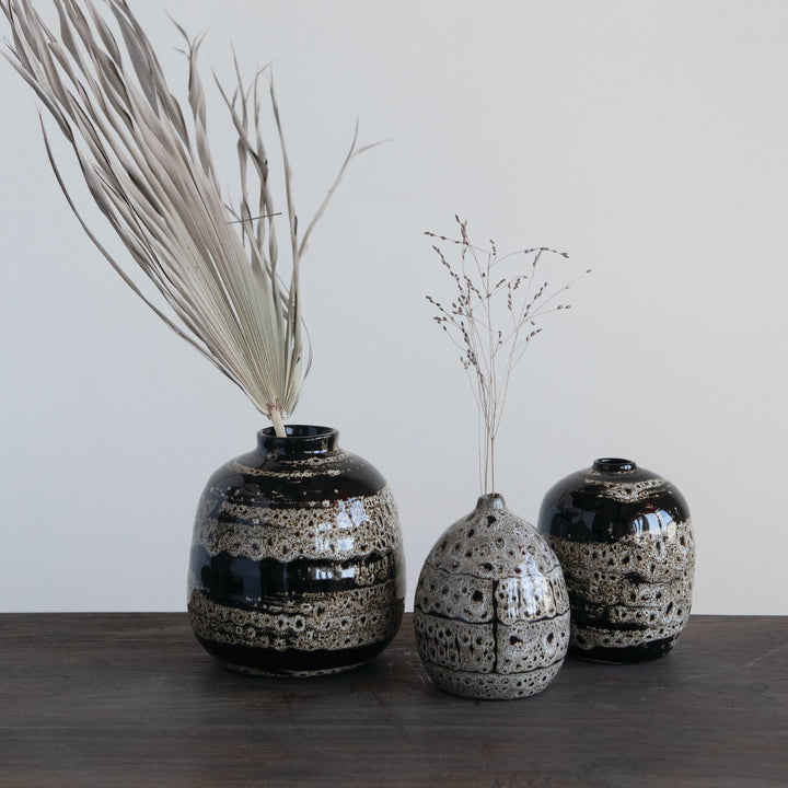 Dark Glazed Terracotta Vases