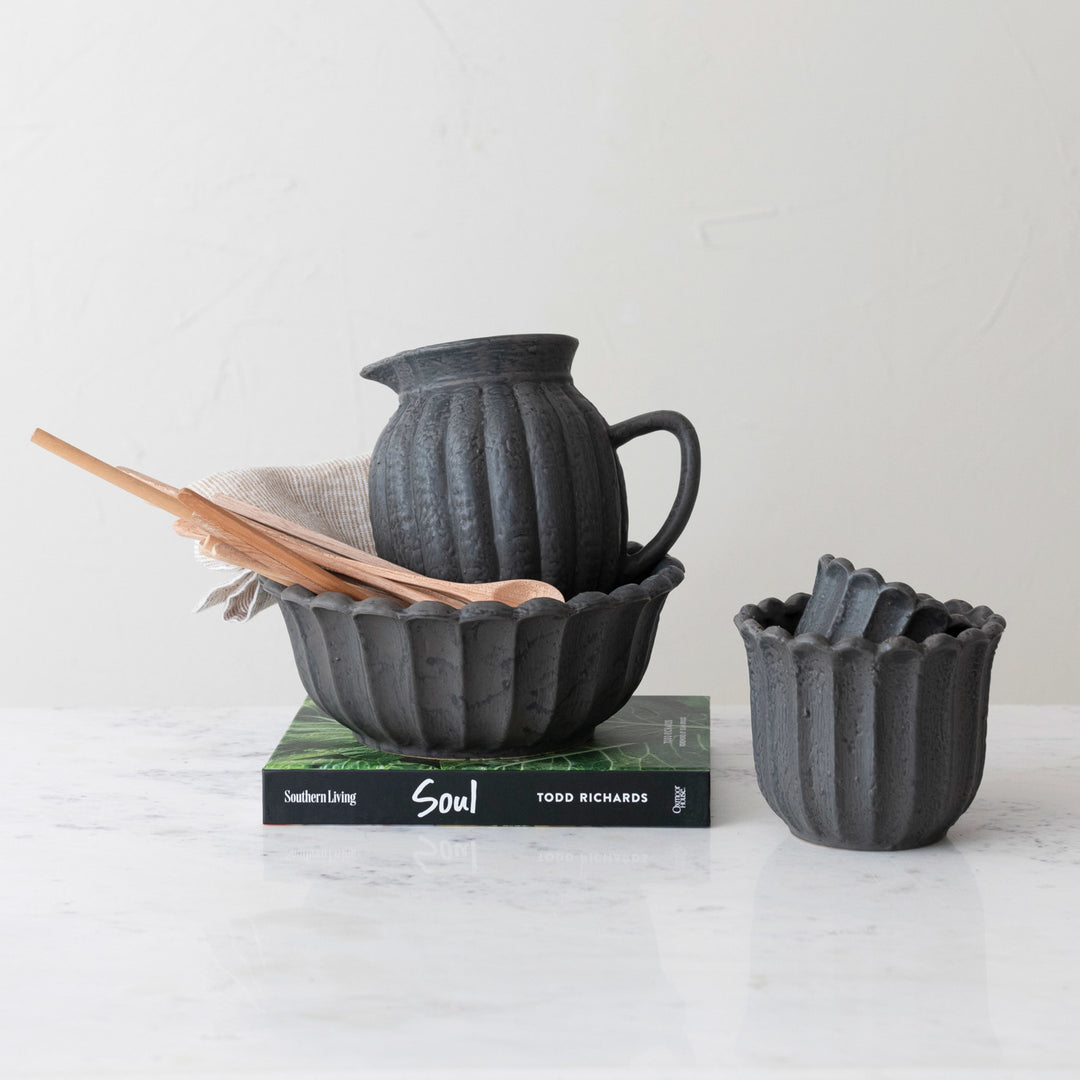 Charcoal Flower Shaped Planters
