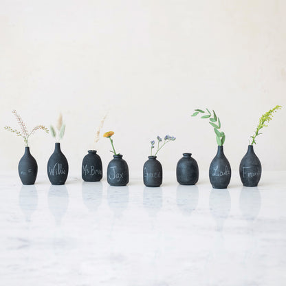 Mini Chalkboard Stoneware Vases