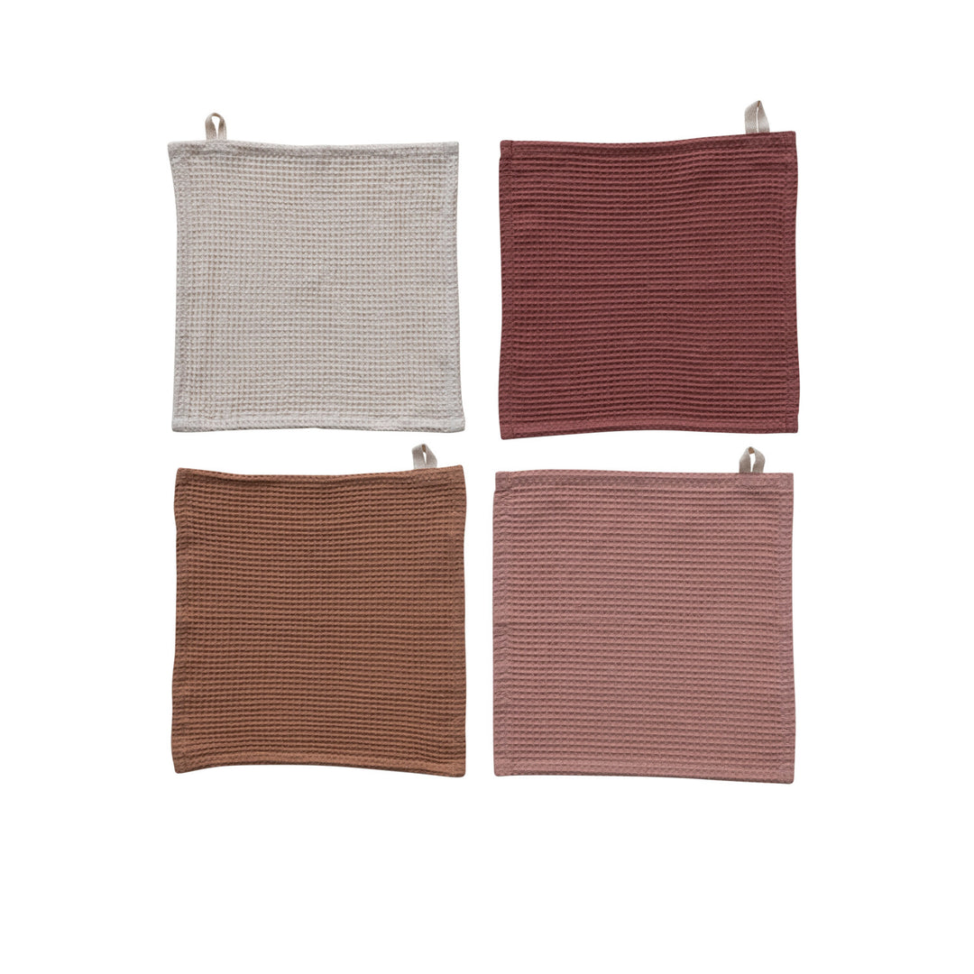 Waffle Knit Dish Towel - Set of 4