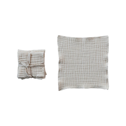 Square Cotton Dish Cloths, Set of 4