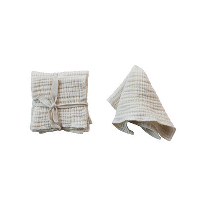 Square Cotton Dish Cloths, Set of 4