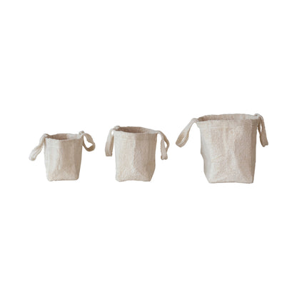 Cotton Terry Storage Tote Bags w/ Handles