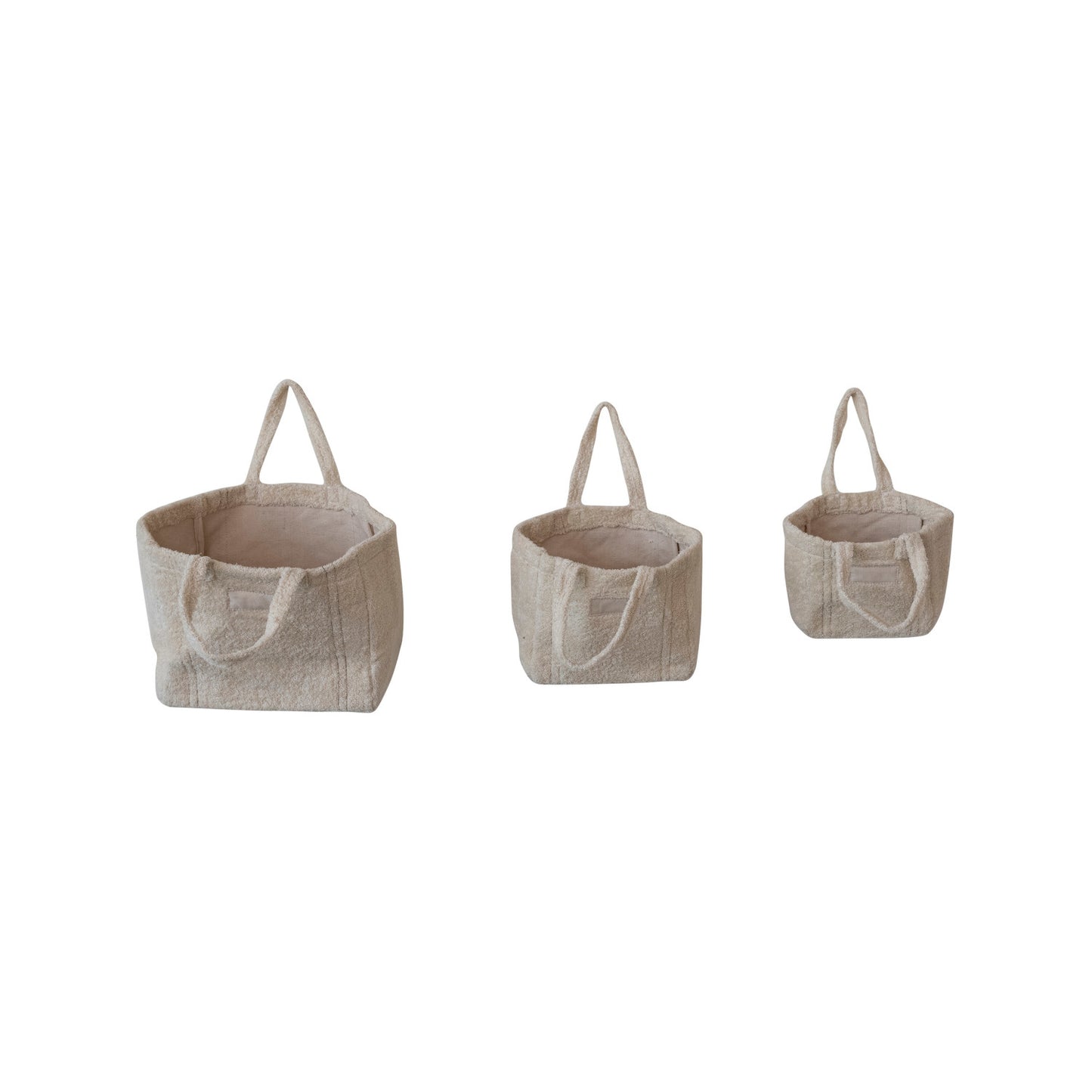 Cotton Terry Storage Tote Bags w/ Handles