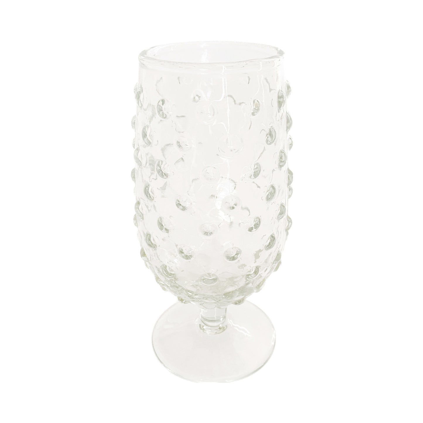 Recycled Glass Hobnail Stemmed Drinking Glass