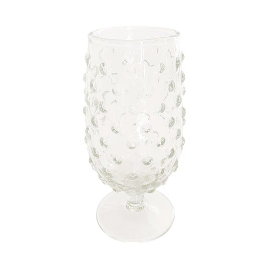 Recycled Glass Hobnail Stemmed Drinking Glass