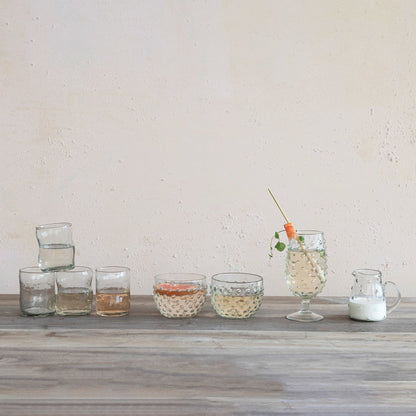 Recycled Glass Hobnail Stemmed Drinking Glass