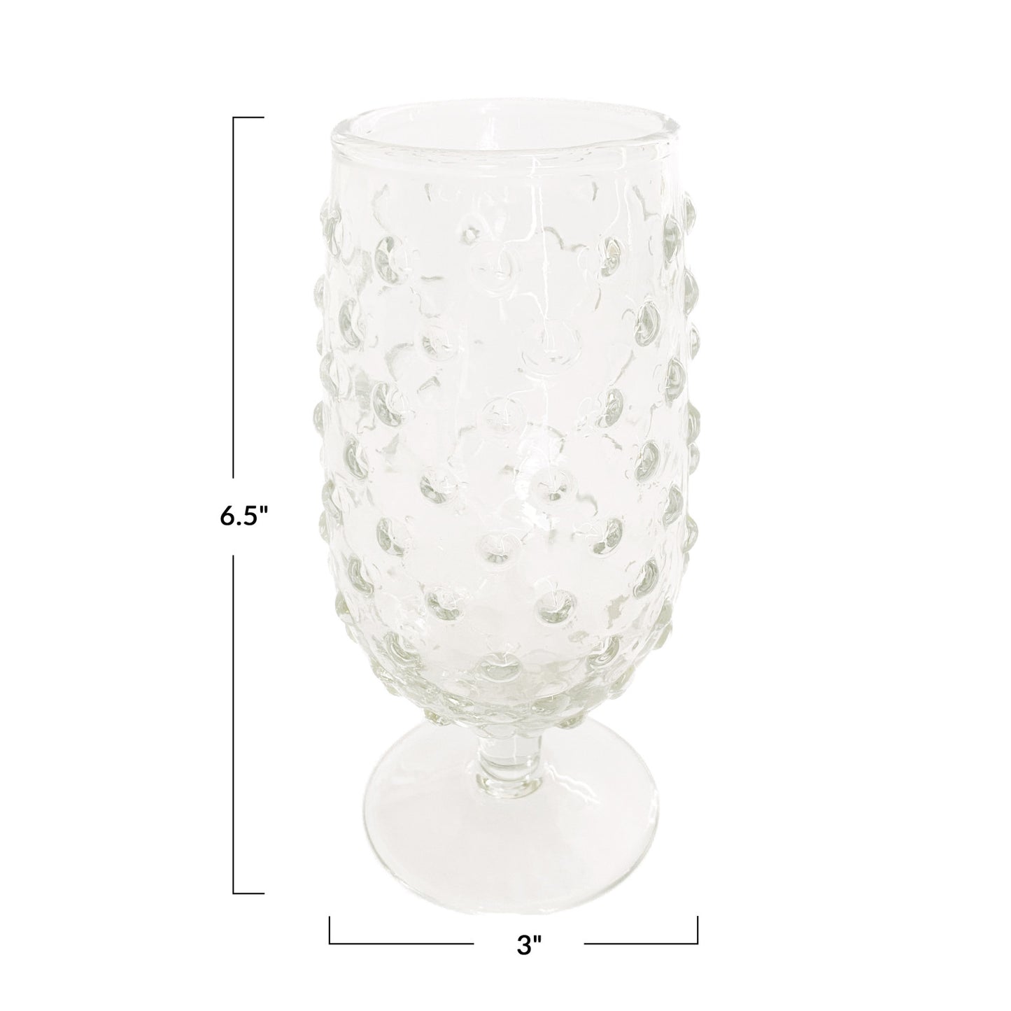 Recycled Glass Hobnail Stemmed Drinking Glass