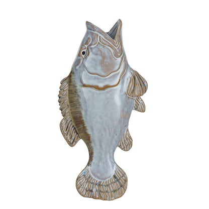 Fish Shaped Stoneware Wall Vase