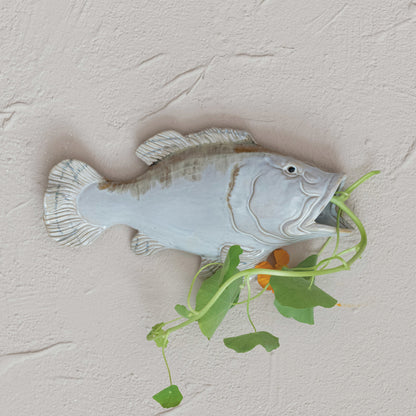 Fish Shaped Stoneware Wall Vase