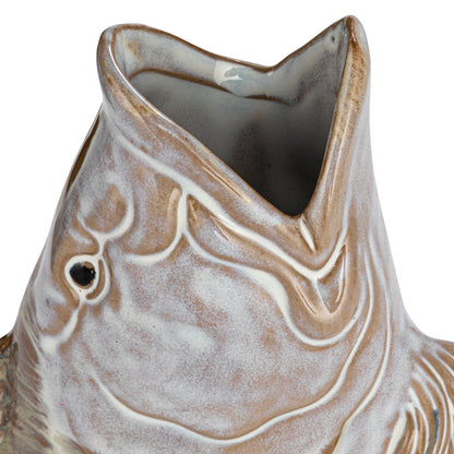 Fish Shaped Stoneware Wall Vase