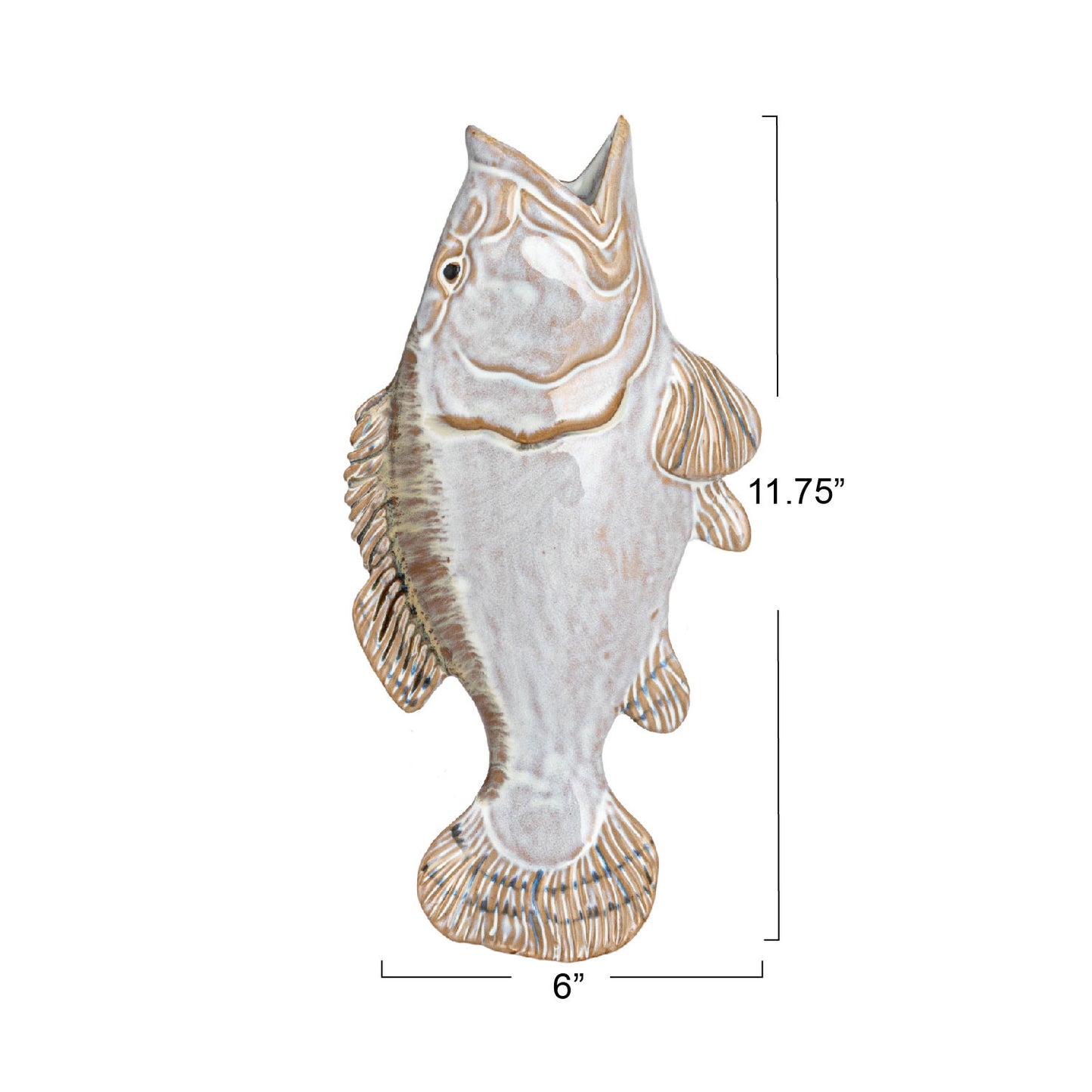 Fish Shaped Stoneware Wall Vase