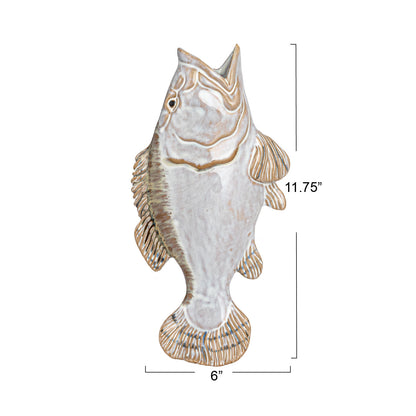 Fish Shaped Stoneware Wall Vase