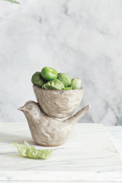 Stoneware Bird Bowl