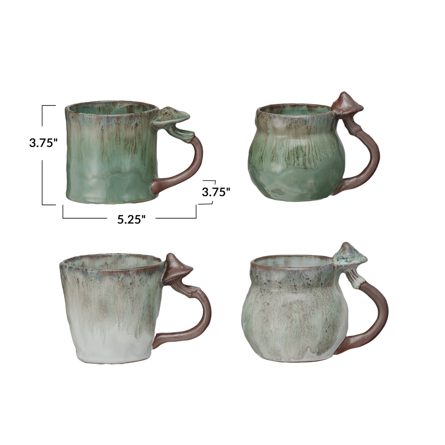 Mushroom Handle Stoneware Mug