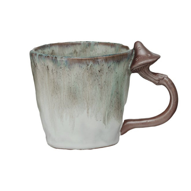 Mushroom Handle Stoneware Mug