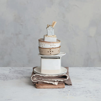 Round Stoneware Berry Bowls