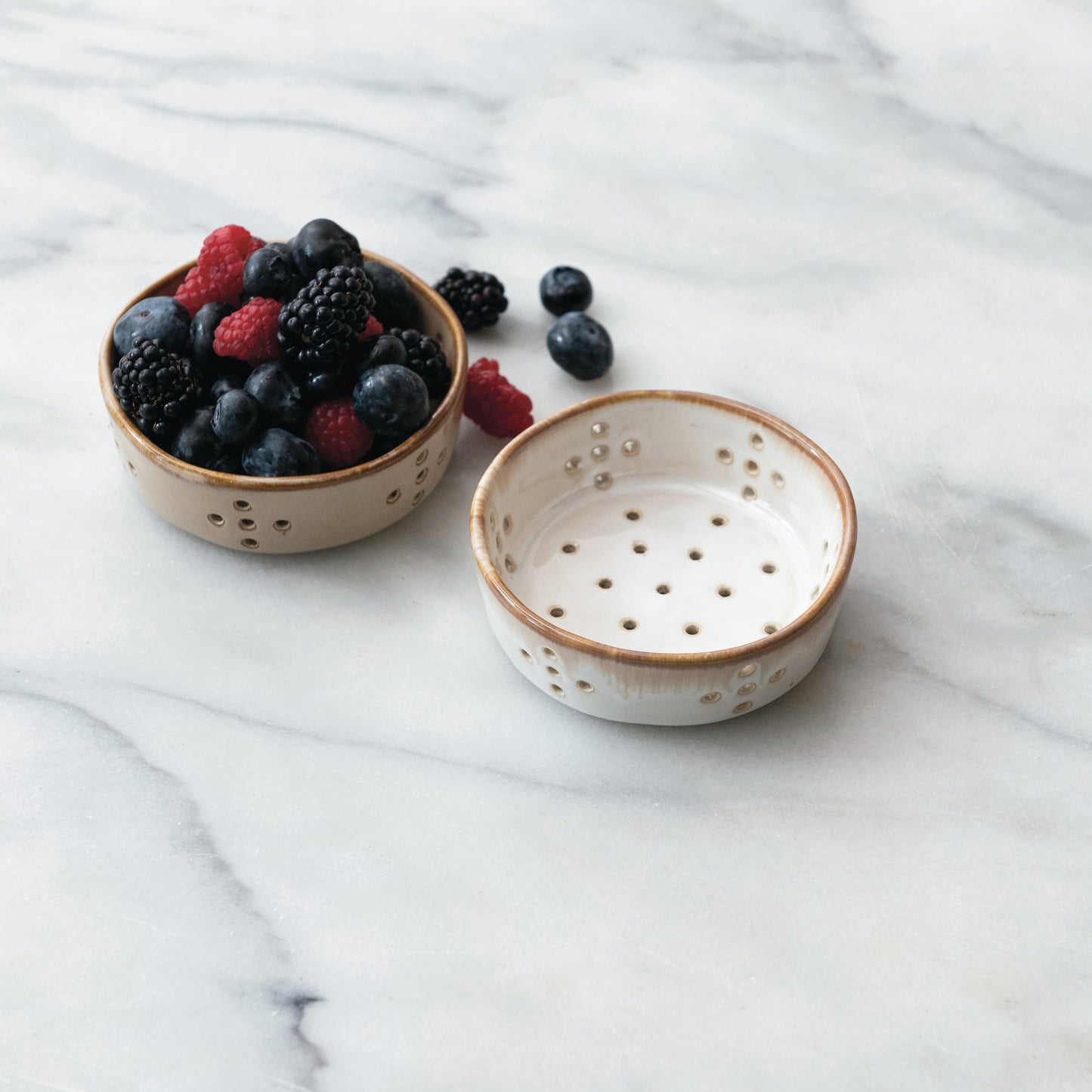Round Stoneware Berry Bowls