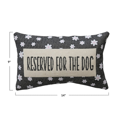 Reserved For The Dog Embroidered Lumbar Pillow