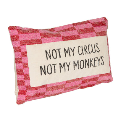 Not My Circus Embroidered Lumbar Pillow