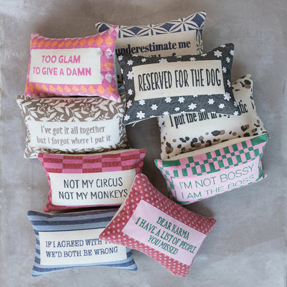 Not My Circus Embroidered Lumbar Pillow