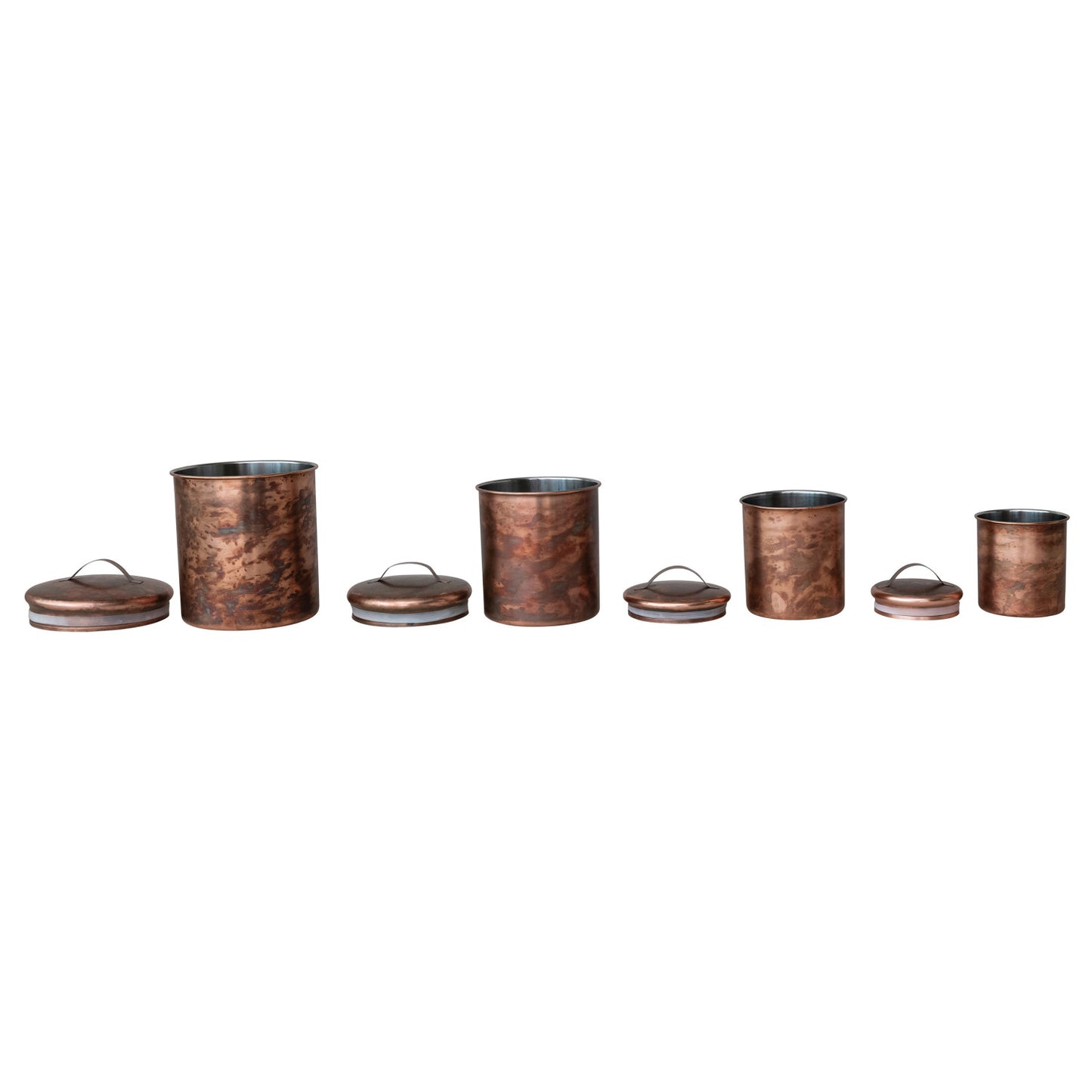 Oxidized Copper Finish Canisters