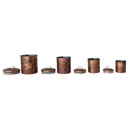 Oxidized Copper Finish Canisters