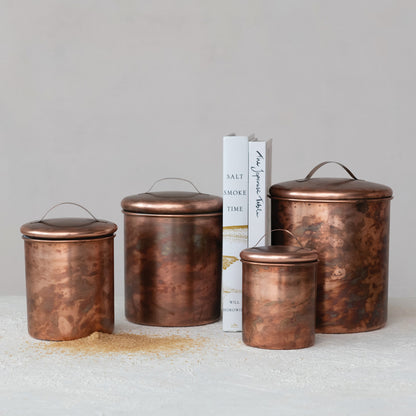 Oxidized Copper Finish Canisters