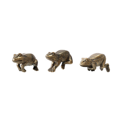 Distressed Gold Finish Frog Pot Hanger