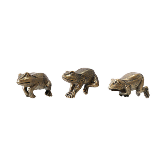 Distressed Gold Finish Frog Pot Hanger