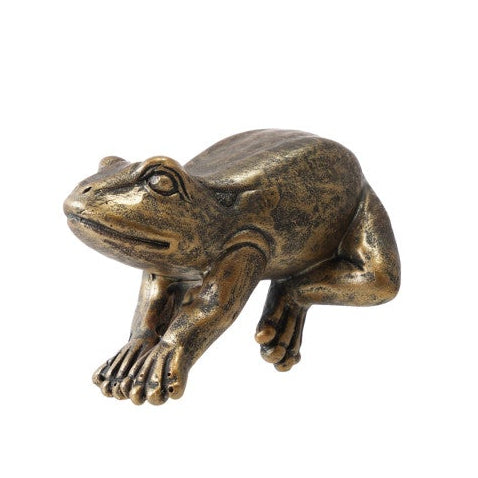 Distressed Gold Finish Frog Pot Hanger