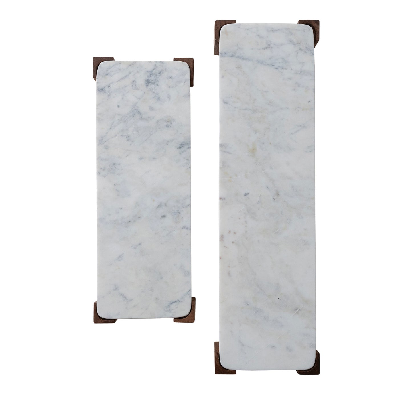 Jenni Wood & Marble Pedestal Trays