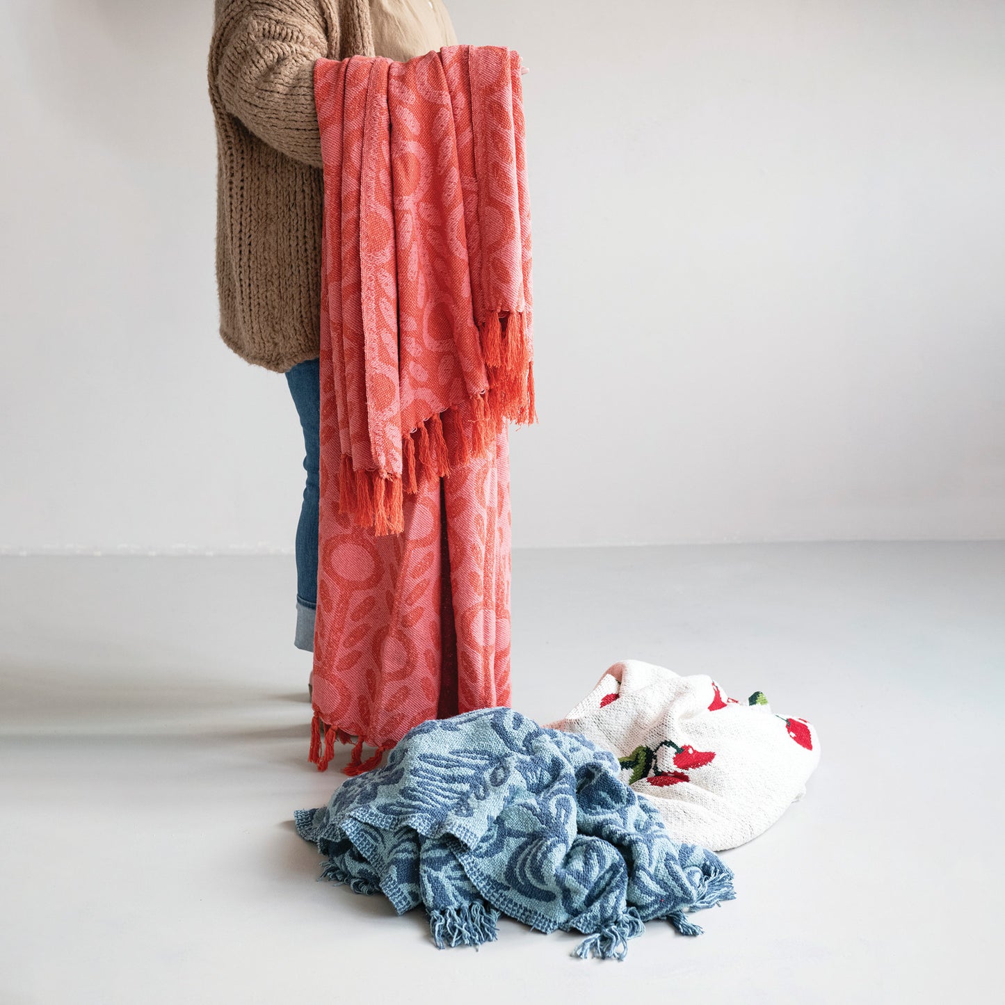 Cami Woven Recycled Cotton Floral Throw