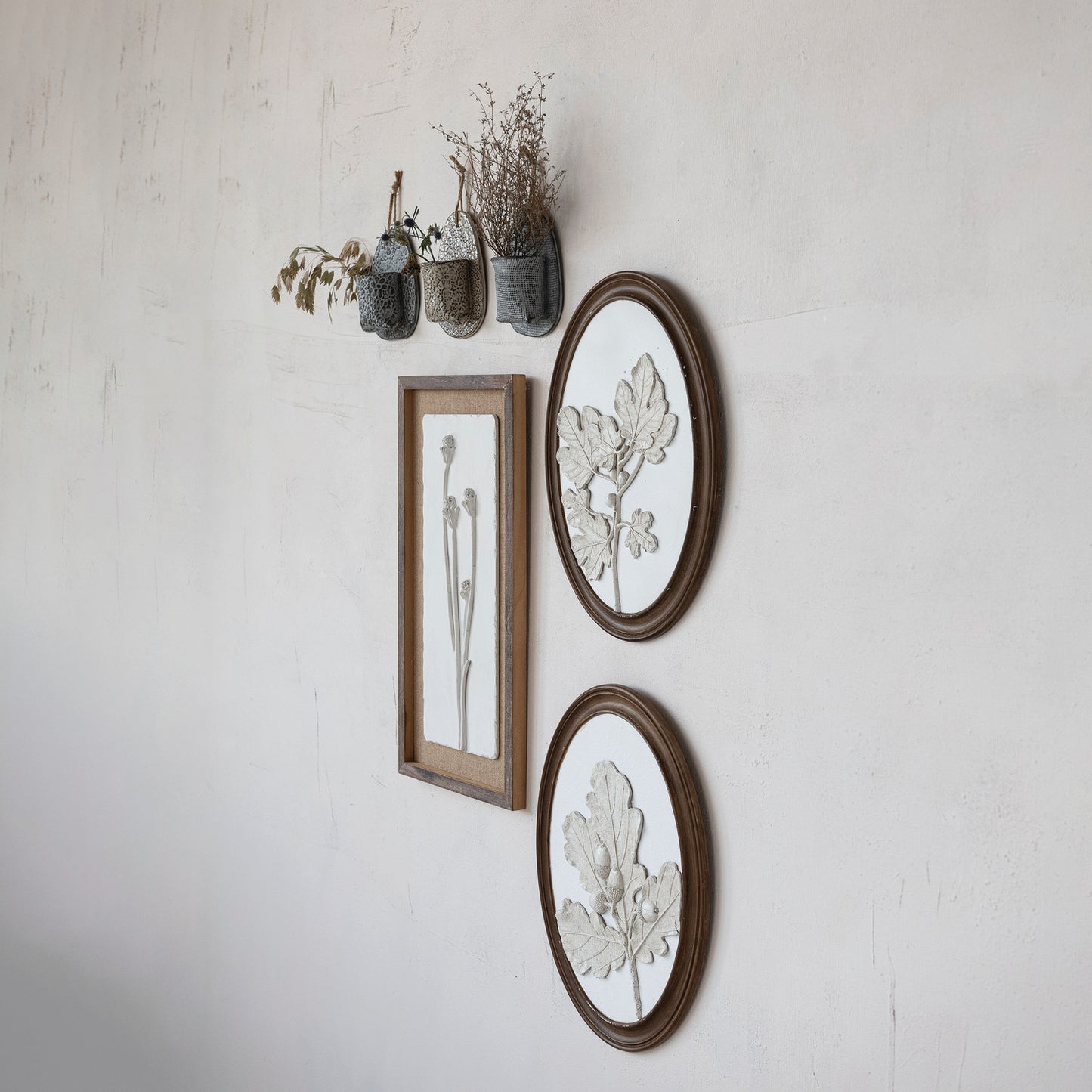 Karma Embossed Stoneware Wall Vase