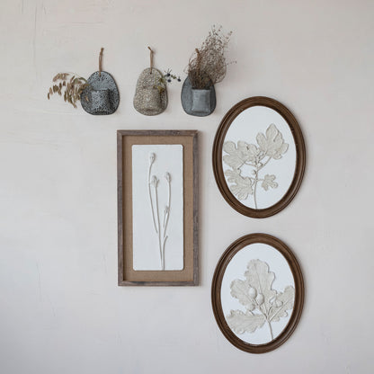 Karma Embossed Stoneware Wall Vase