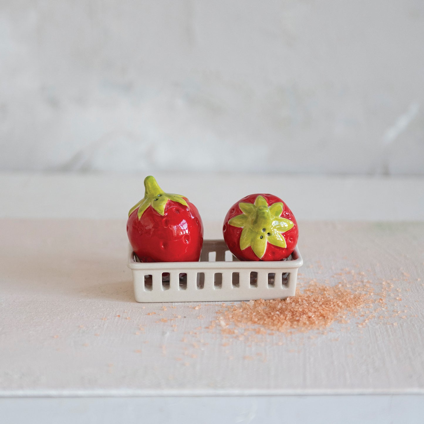 Strawberry + Basket Salt & Pepper Shakers