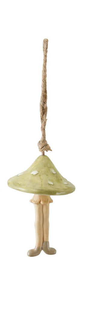 Hanging Stoneware Mushroom Person Bells